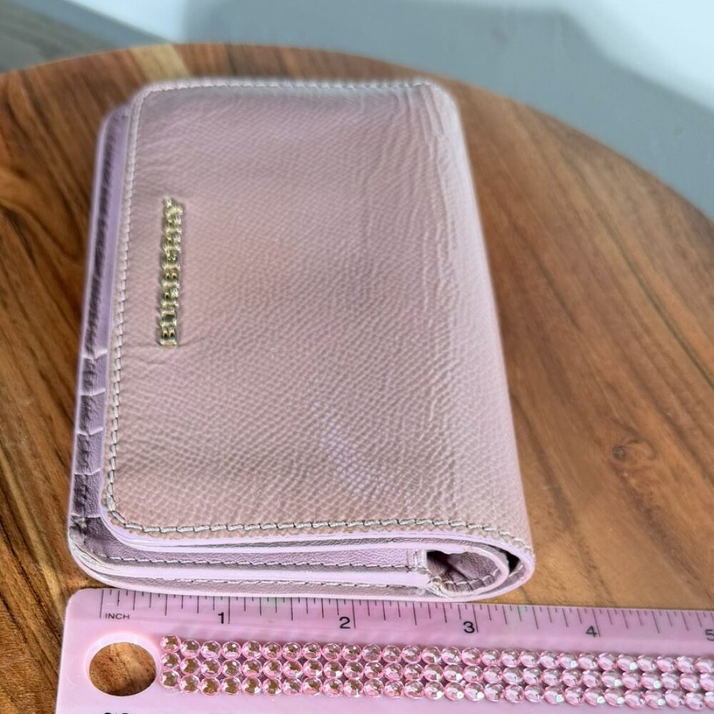 Burberry Blush Pink Leather Bifold Wallet Gold Logo Compact Card Holder - Picture 8 of 9
